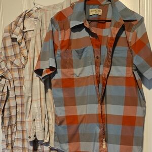 Exofficio Men's Casual Plaid Shirt - Red and Blue